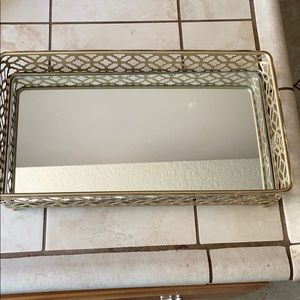 Gold Mirrored Jewelry tray 15x9